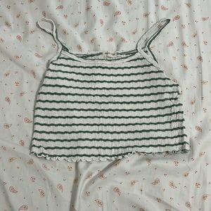 Green and white striped little girls cropped top. Brand is heart & hips
